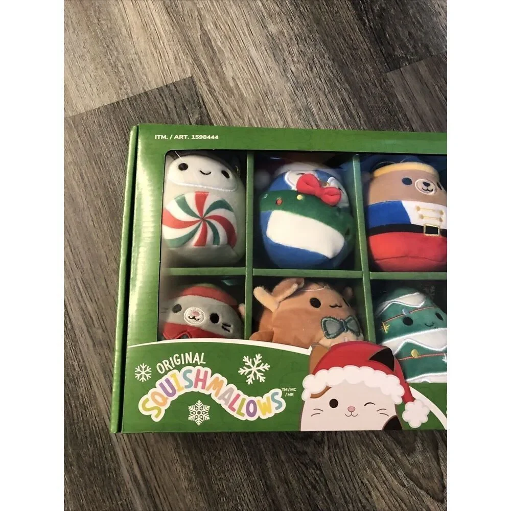 Squishmallows Ultra-Soft 4-Inch Christmas Holiday Tree Ornaments, 8 Pack. Sealed